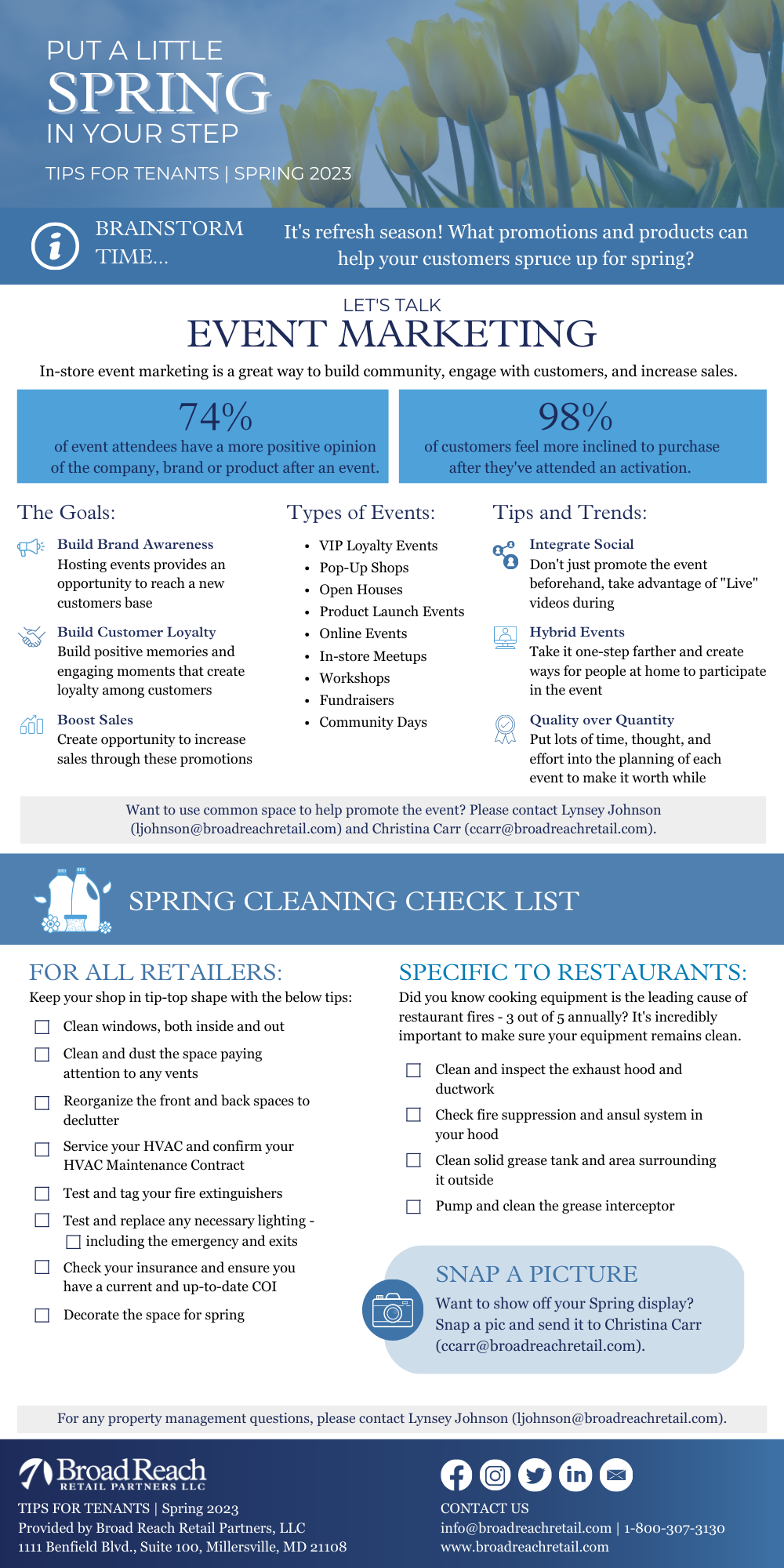 Tips for Tenants infographic sharing spring tips.